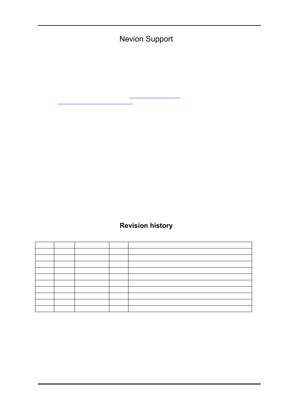 Nevion support, Revision history | Nevion EDFA-B-C 17dBm User Manual | Page 2 / 17