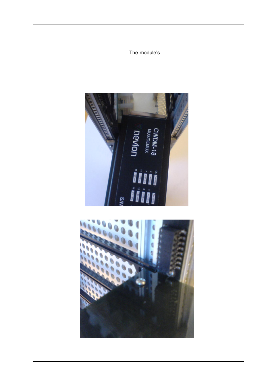 3 mounting the cwdm module into frame | Nevion CWDM 1-8-Mkll User Manual | Page 7 / 15