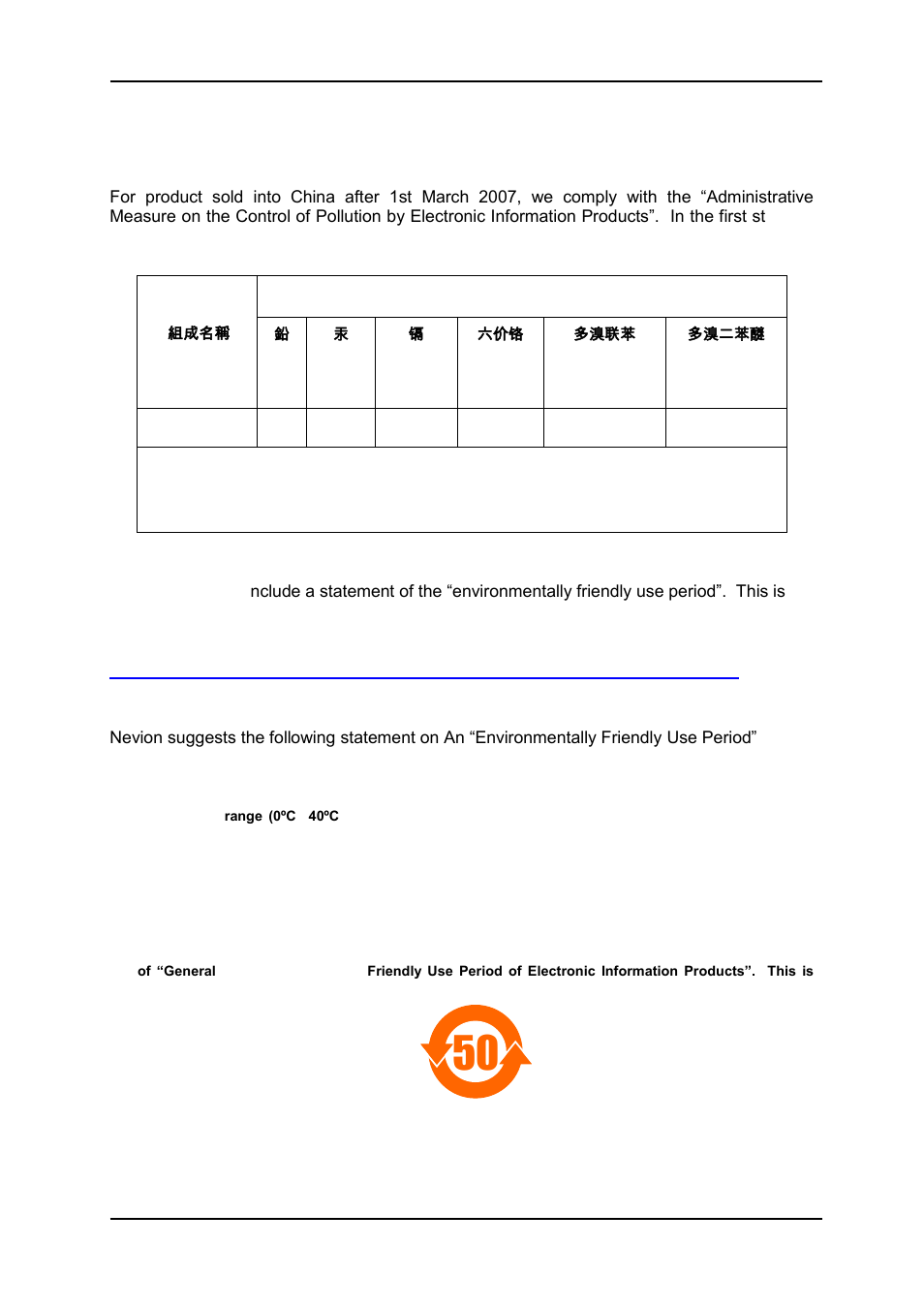 A.1 materials declaration, A.2 environmentally-friendly use period | Nevion 3GHD-EO-D15xx User Manual | Page 16 / 18