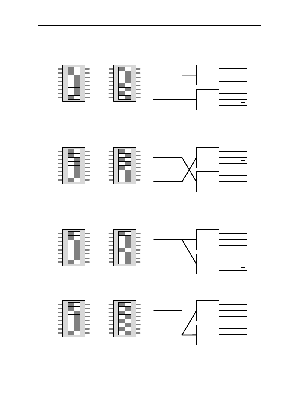 4 dual converter configuration example, 3ghd-eo-2-sfp rev. b, Figure 4 dual eo converter, standard setup | Figure 5 dual eo converter, input swap, Figure 6 dual eo converter with da, input 1, Figure 7 dual eo converter with da, input 2 | Nevion 3GHD-EO-2-SFP User Manual | Page 10 / 19