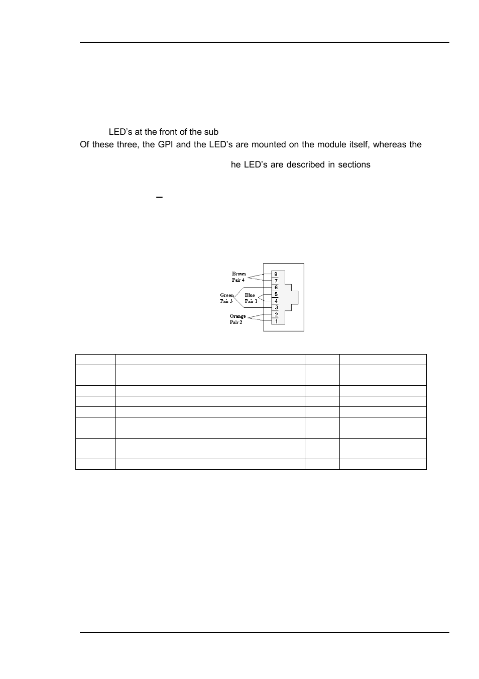 5 module status, 1 gpi alarm, Module status outputs | 1 gpi alarm – module status outputs | Nevion LB-OE Rev.E User Manual | Page 10 / 15