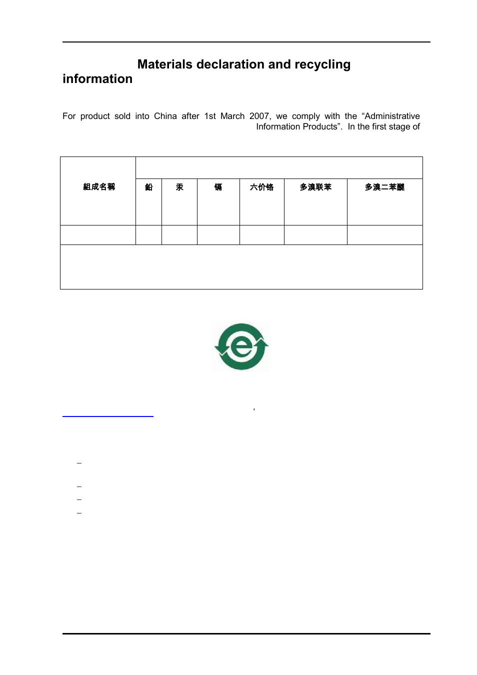 A.1 materials declaration, A.2 recycling information | Nevion LB-EO Rev.F User Manual | Page 16 / 16