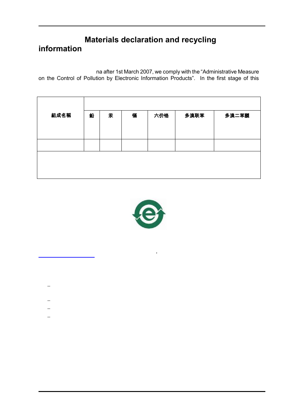 A.1 materials declaration, A.2 recycling information | Nevion ETH-1000-SW-10G User Manual | Page 15 / 15