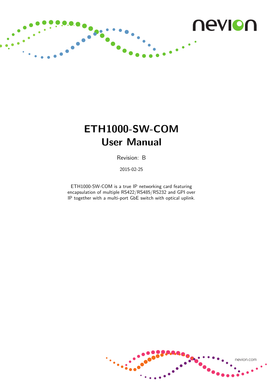 Nevion ETH1000-SW-COM User Manual | 23 pages