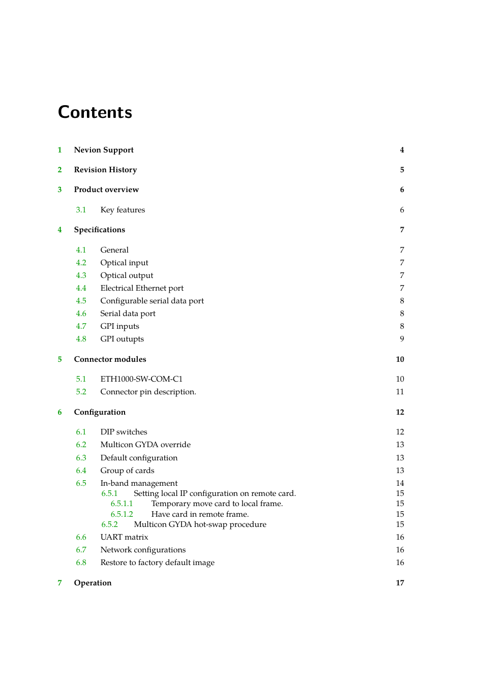 Nevion ETH1000-SW-COM User Manual | Page 2 / 23