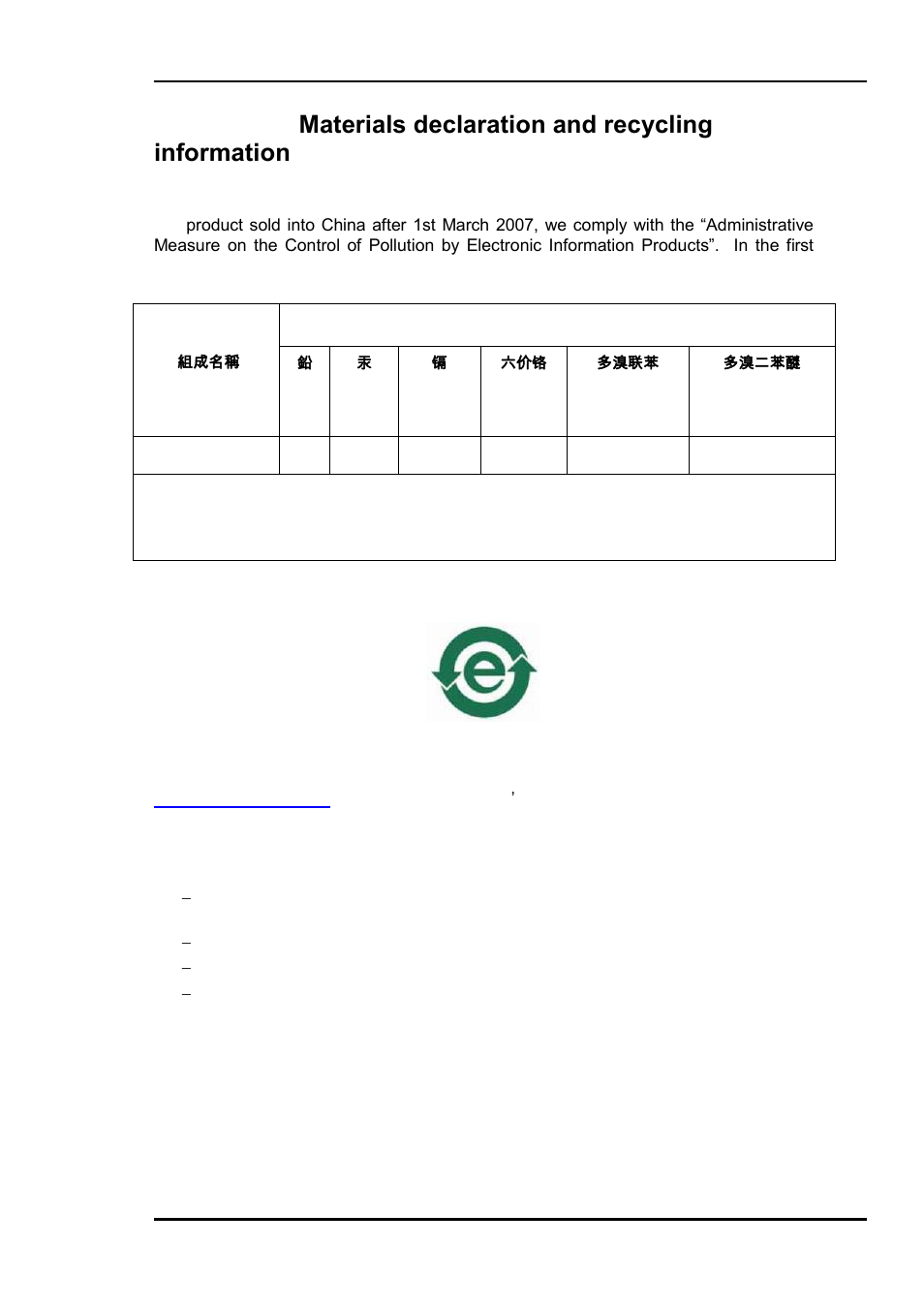 A.1 materials declaration, A.2 recycling information | Nevion 10G-TR-C1xxx User Manual | Page 12 / 12