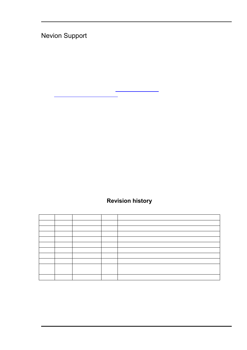 Nevion support, Revision history | Nevion 10G-TR-C1xxx User Manual | Page 2 / 12