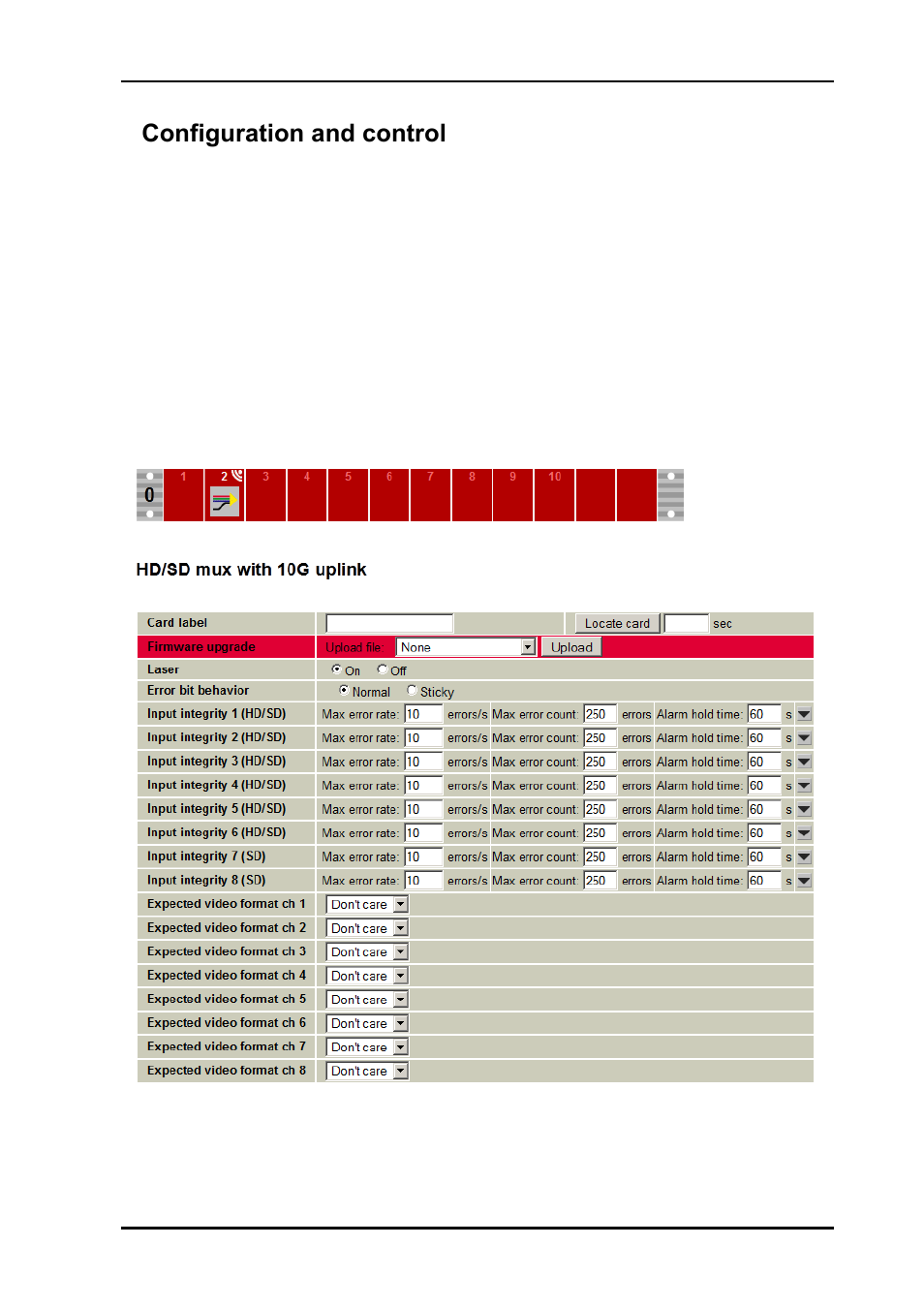 3 configuration and control, 1 in multicon, 3configuration and control | Nevion HD-TD-10GMX-6 User Manual | Page 6 / 19