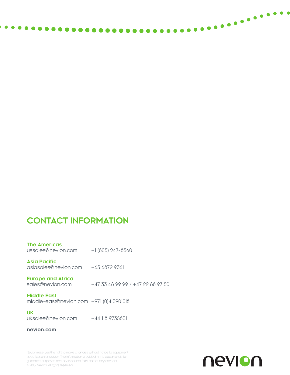 Contact information | Nevion SDI-TD-3GMX-5 User Manual | Page 4 / 4