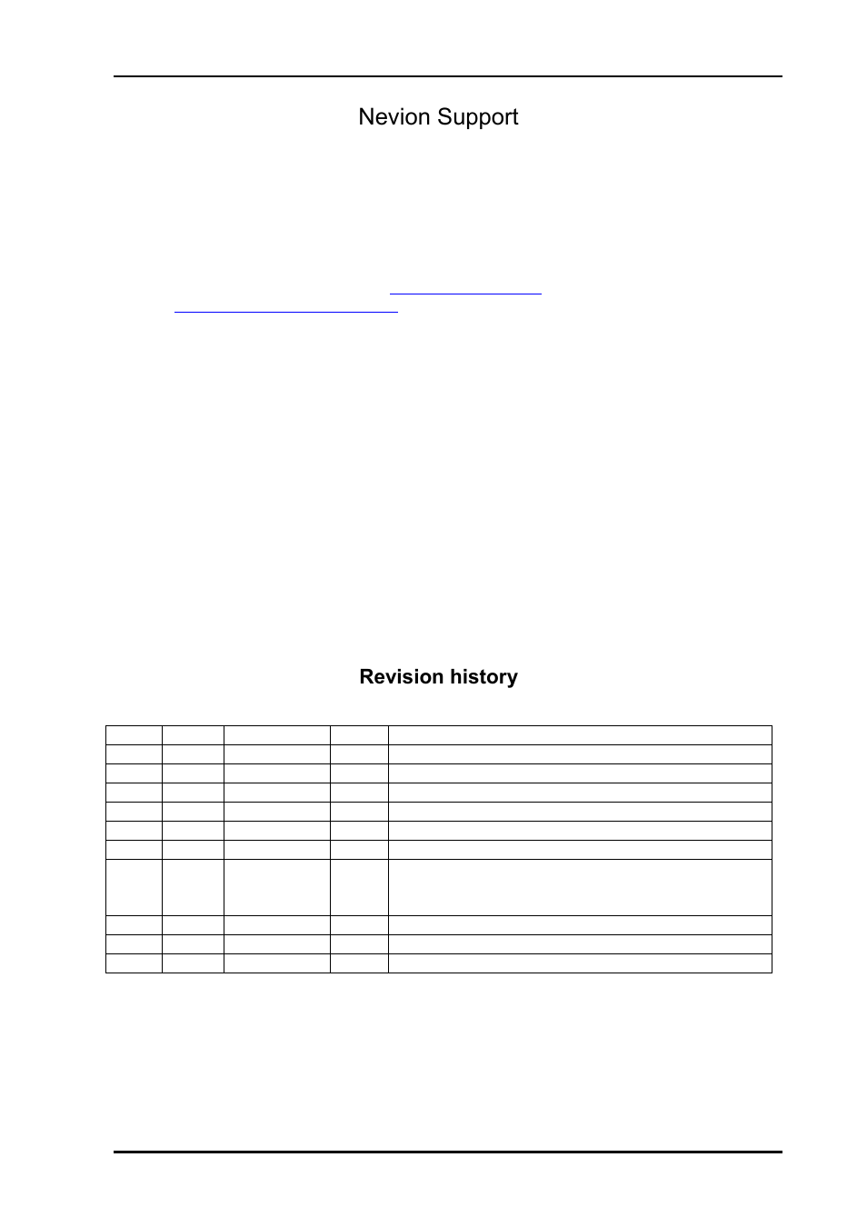 Nevion support, Revision history | Nevion DWC-HD-DMUX User Manual | Page 2 / 33