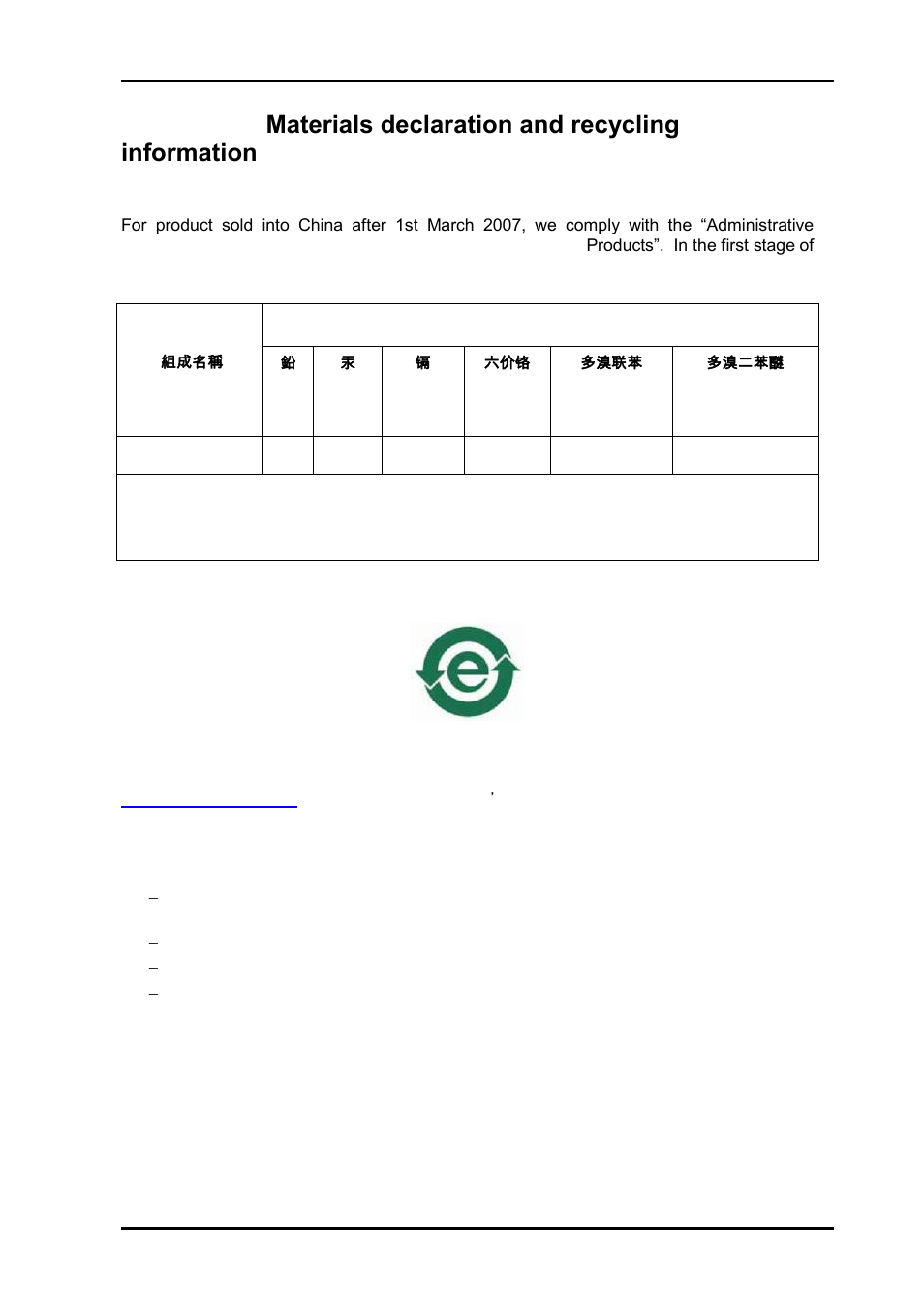 A.1 materials declaration, A.2 recycling information | Nevion ARC-SD-DMUX User Manual | Page 36 / 36