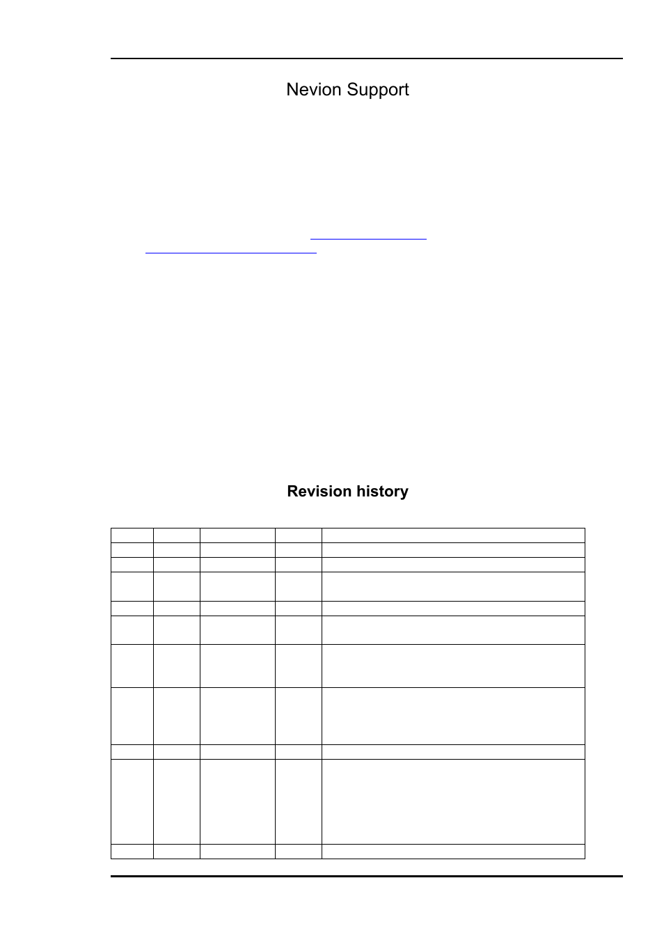 Nevion support, Revision history | Nevion FSR-HD User Manual | Page 2 / 33