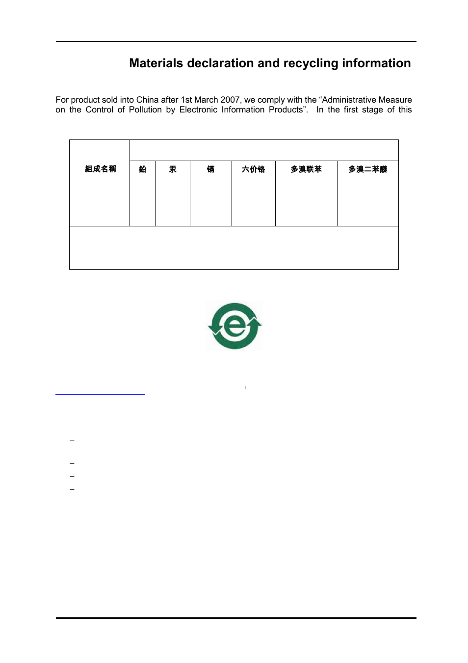 A.1 materials declaration, A.2 recycling information | Nevion 3GHD-CHO-2x4 User Manual | Page 24 / 24