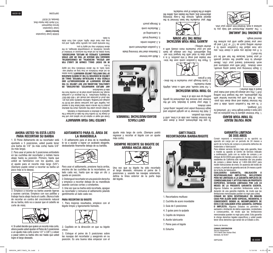 Conair GMT170ACS User Manual | Page 2 / 2