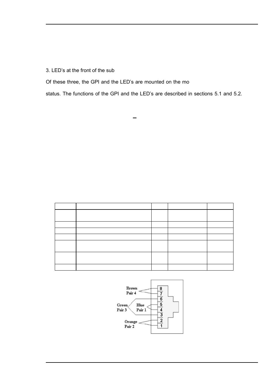 5 module status 5.1 gpi alarm and control, Module status outputs and selection of inputs, 5 module status | Nevion SDI-CHO-2x1-PB User Manual | Page 9 / 14