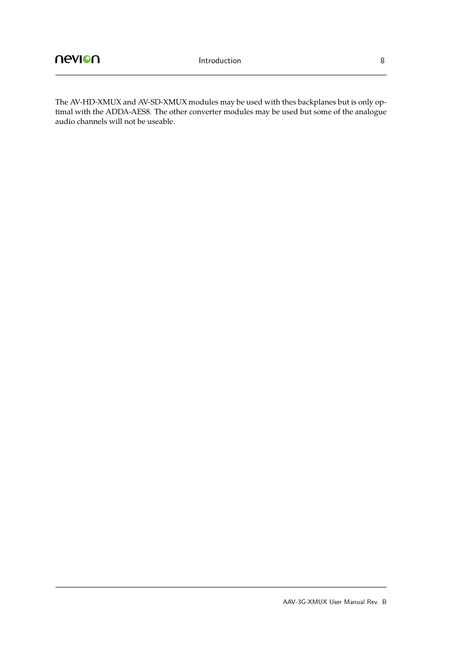 Nevion AAV-3G-XMUX User Manual | Page 8 / 16