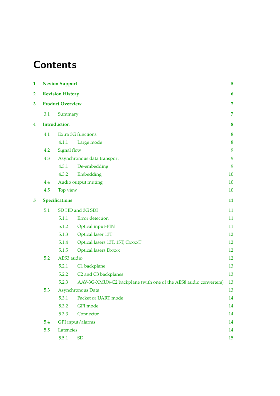 Nevion AV-3G-XMUX User Manual | Page 2 / 42