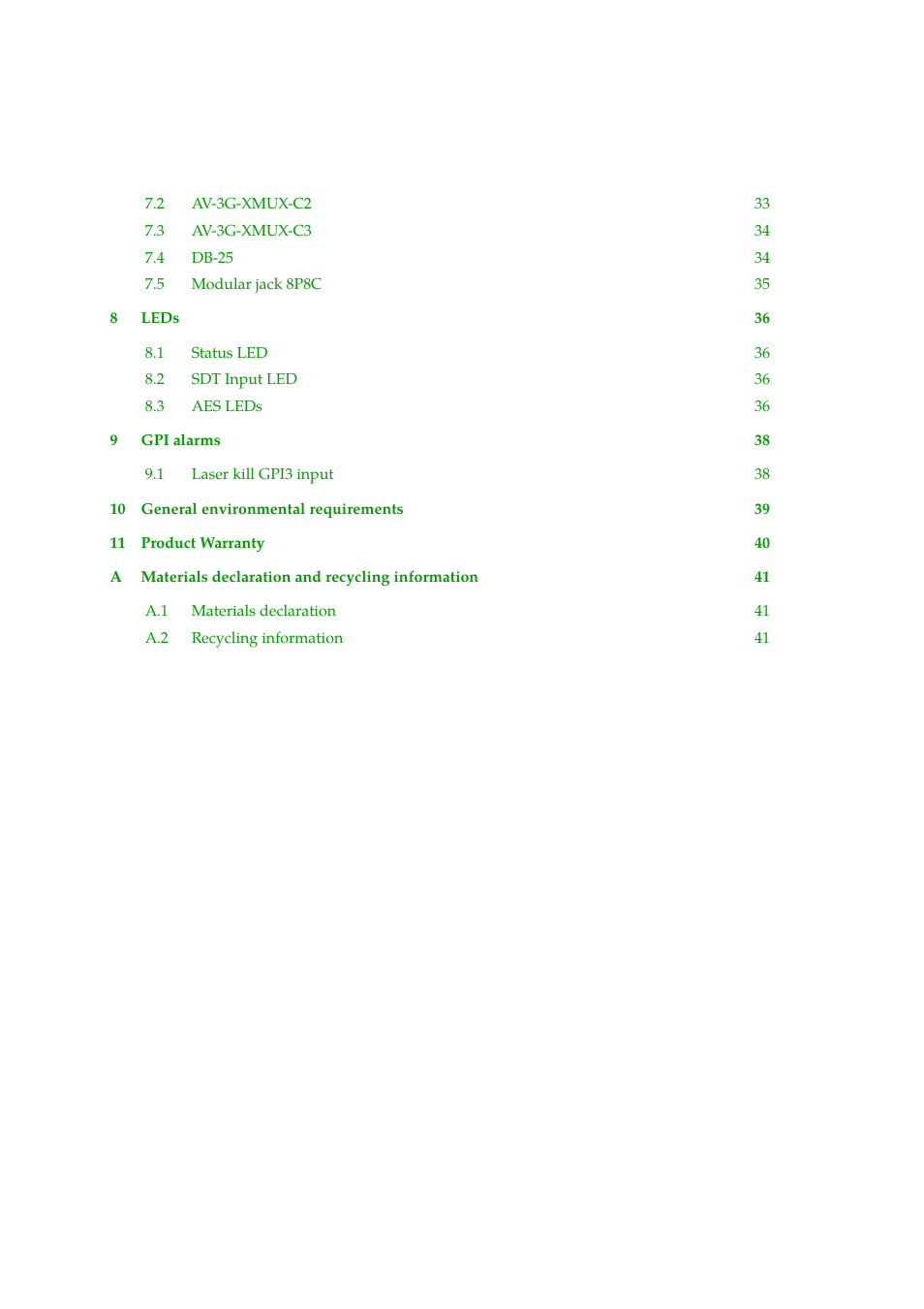 Nevion AV-3G-XMUX User Manual | Page 4 / 42
