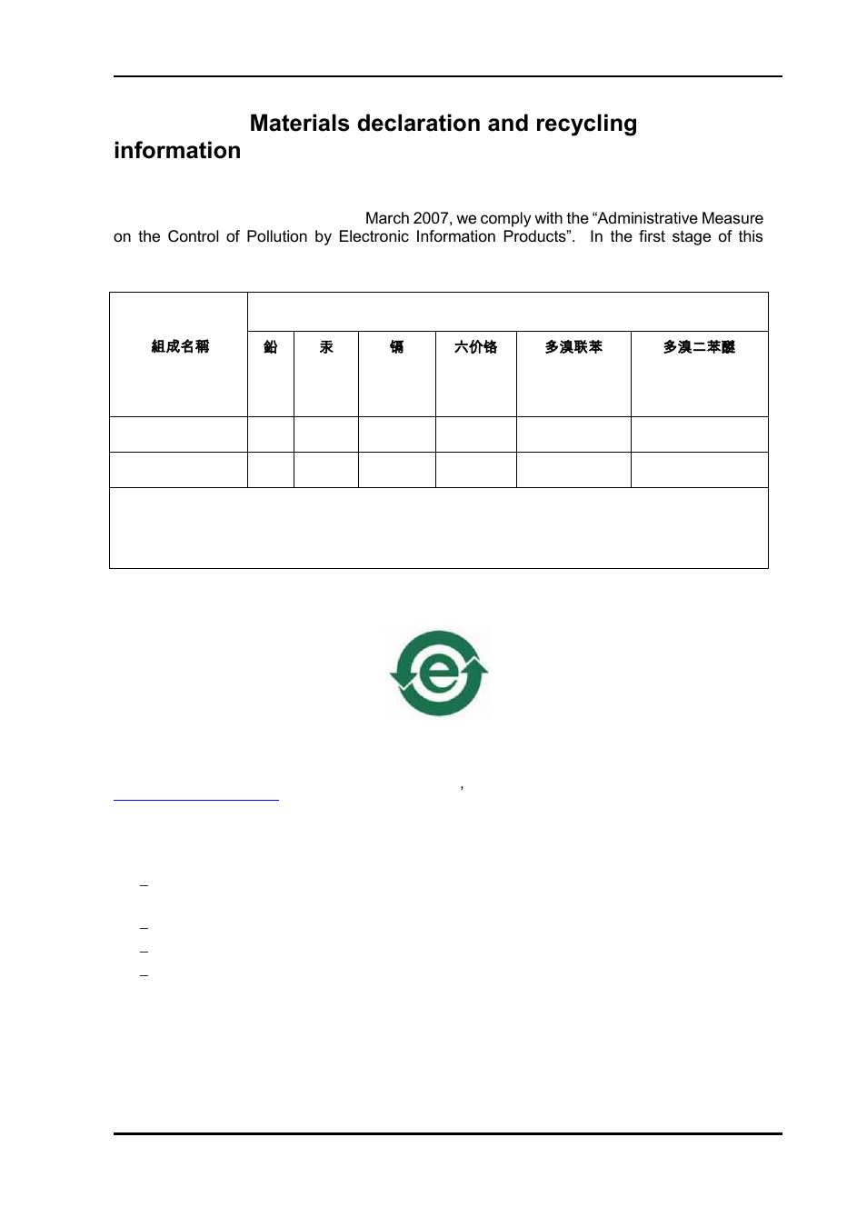 A.1 materials declaration, A.2 recycling information | Nevion DVI-SDI-2-SFP User Manual | Page 14 / 14