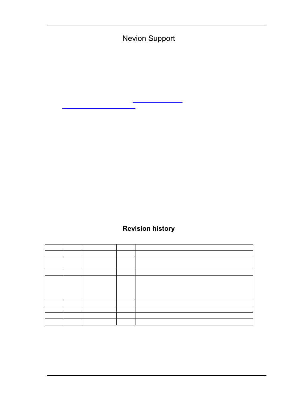 Nevion support, Revision history | Nevion DA-VA User Manual | Page 2 / 11