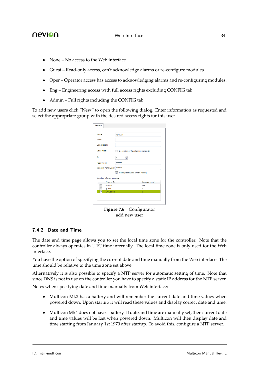 2 date and time | Nevion Multicon User Manual | Page 34 / 83