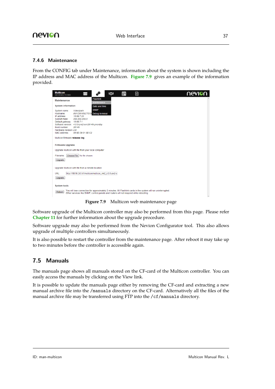 6 maintenance, 5 manuals | Nevion Multicon User Manual | Page 37 / 83