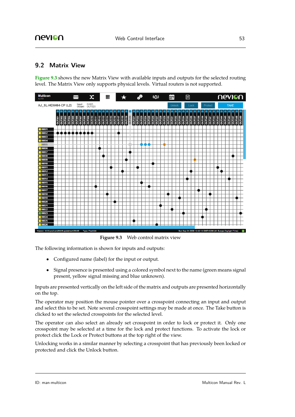2 matrix view | Nevion Multicon User Manual | Page 53 / 83