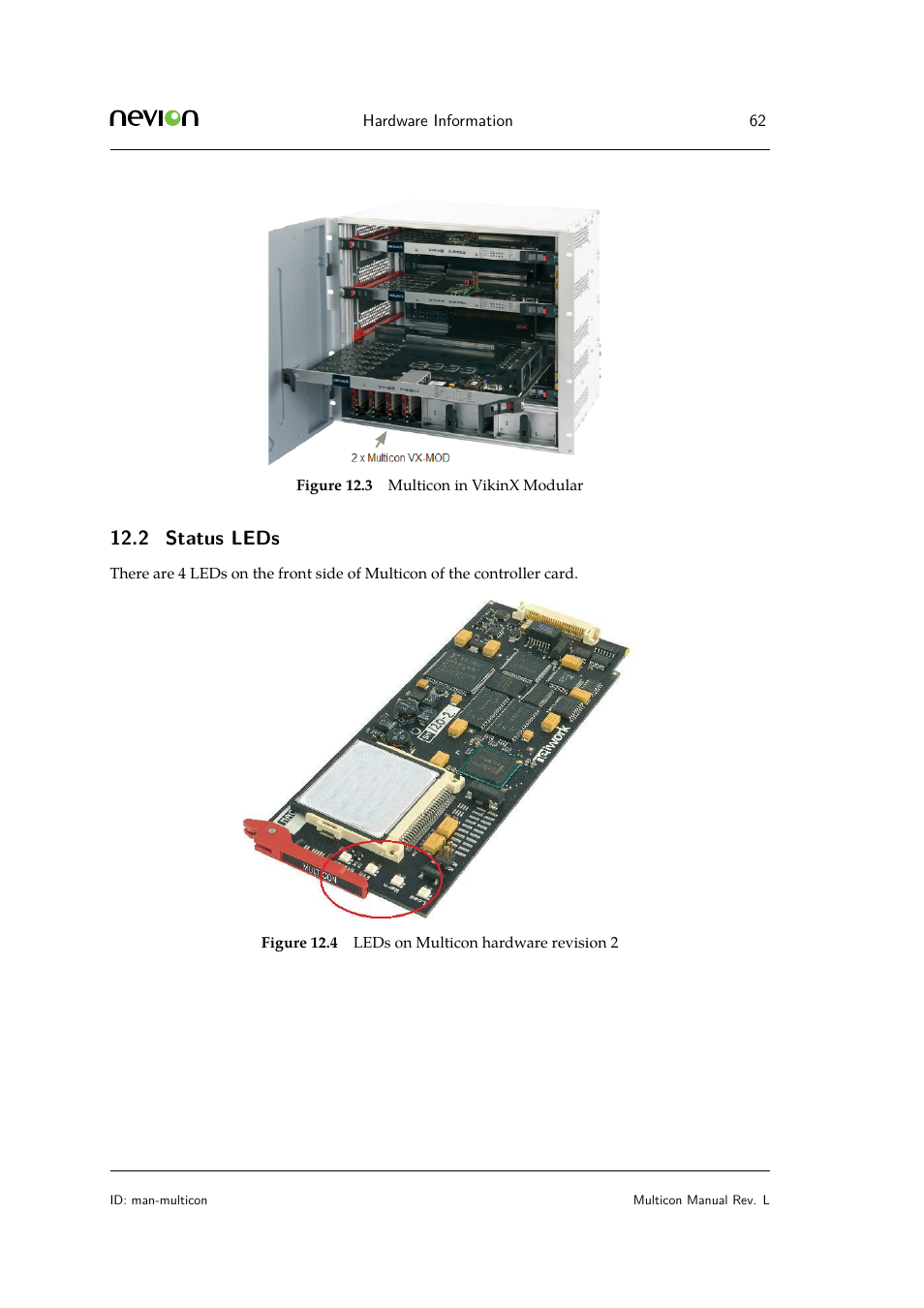2 status leds | Nevion Multicon User Manual | Page 62 / 83