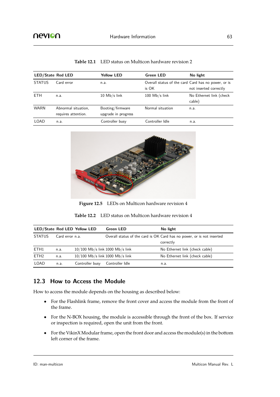 3 how to access the module | Nevion Multicon User Manual | Page 63 / 83