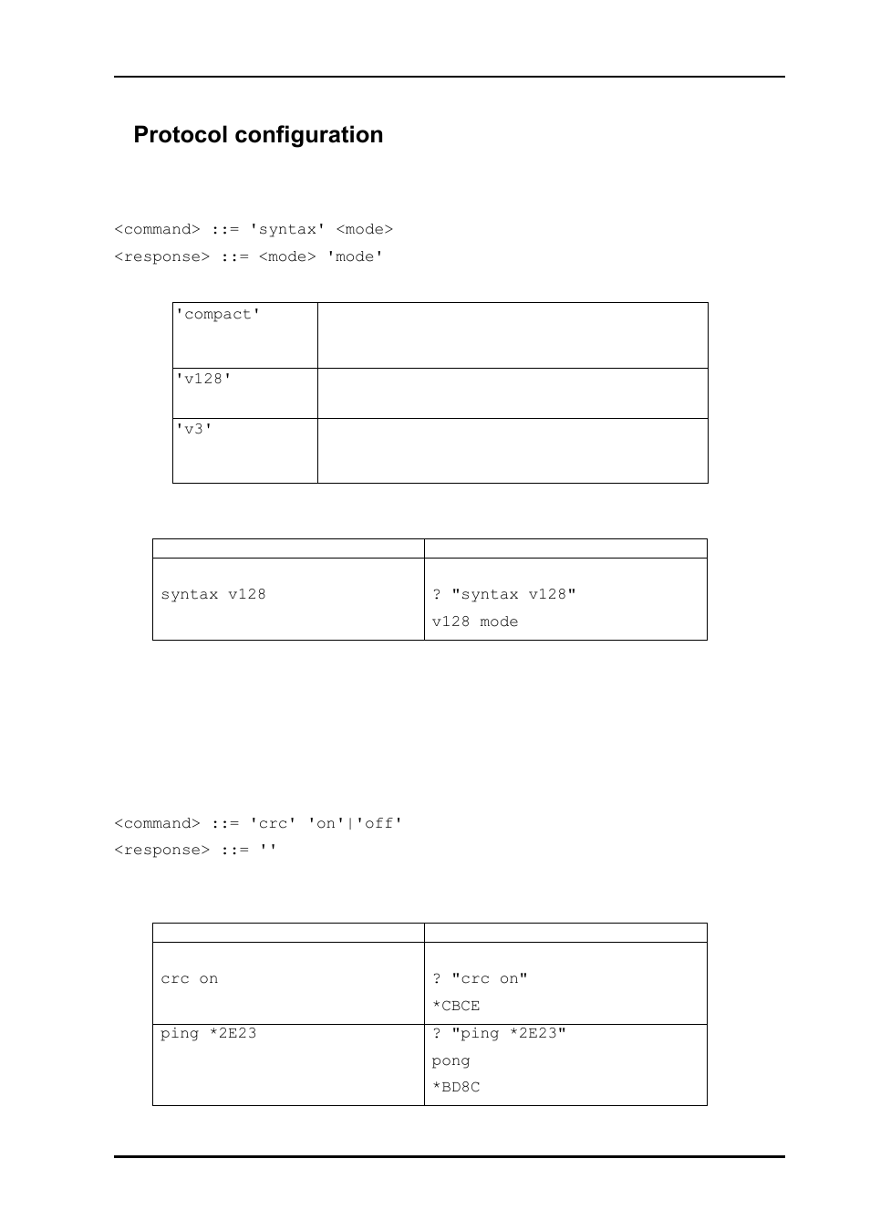4 protocol configuration, 1 protocol syntax, 2 crc in response | 4protocol configuration | Nevion Multicon MRP User Manual | Page 10 / 46