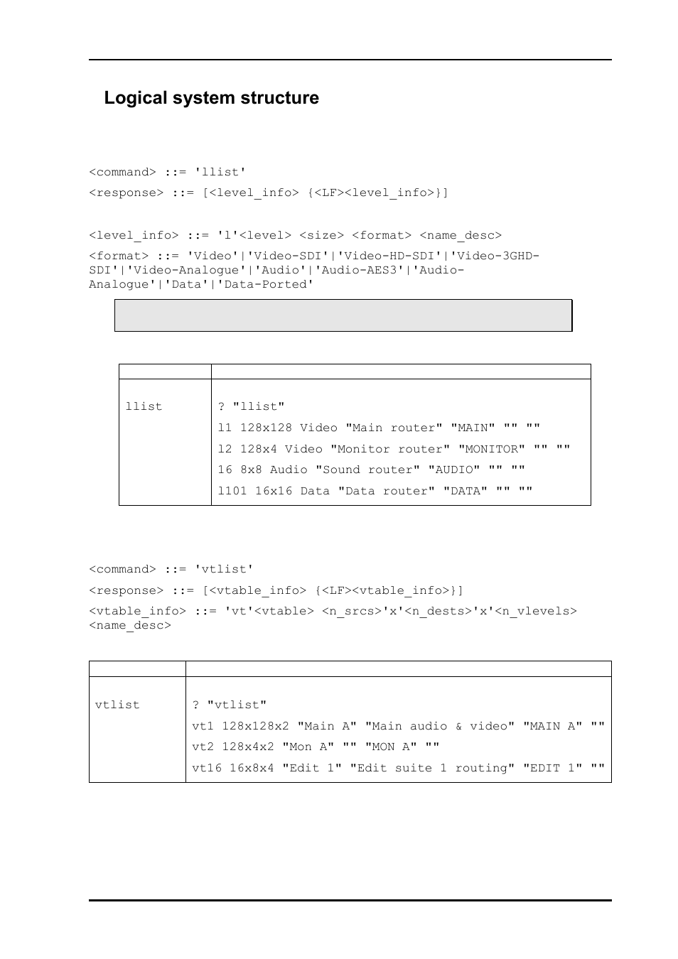 5 logical system structure, 1 level list, 2 virtual table list | 5logical system structure | Nevion Multicon MRP User Manual | Page 13 / 46