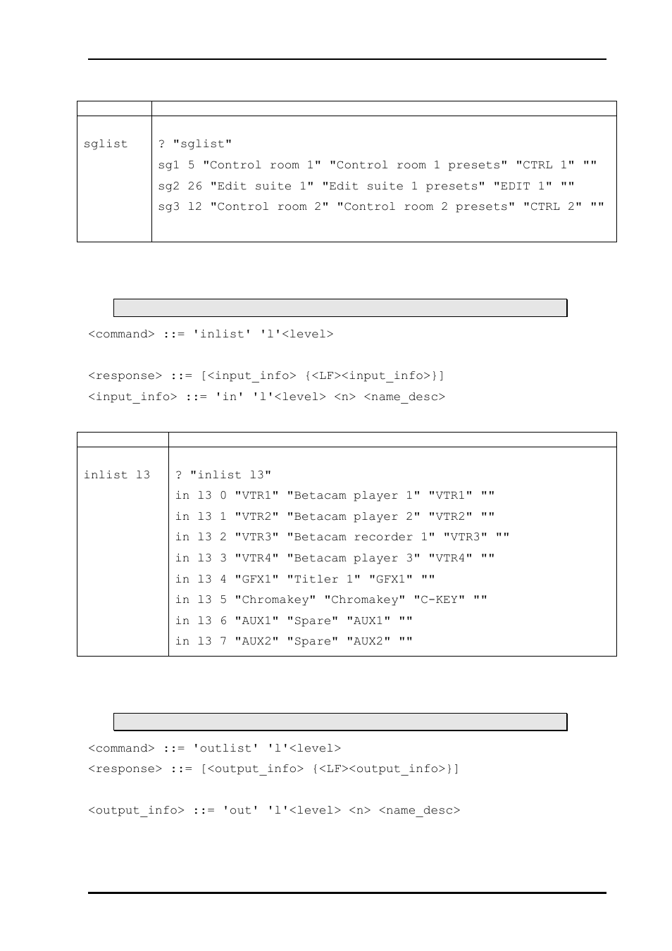 6 level input information list, 7 level output information list | Nevion Multicon MRP User Manual | Page 15 / 46