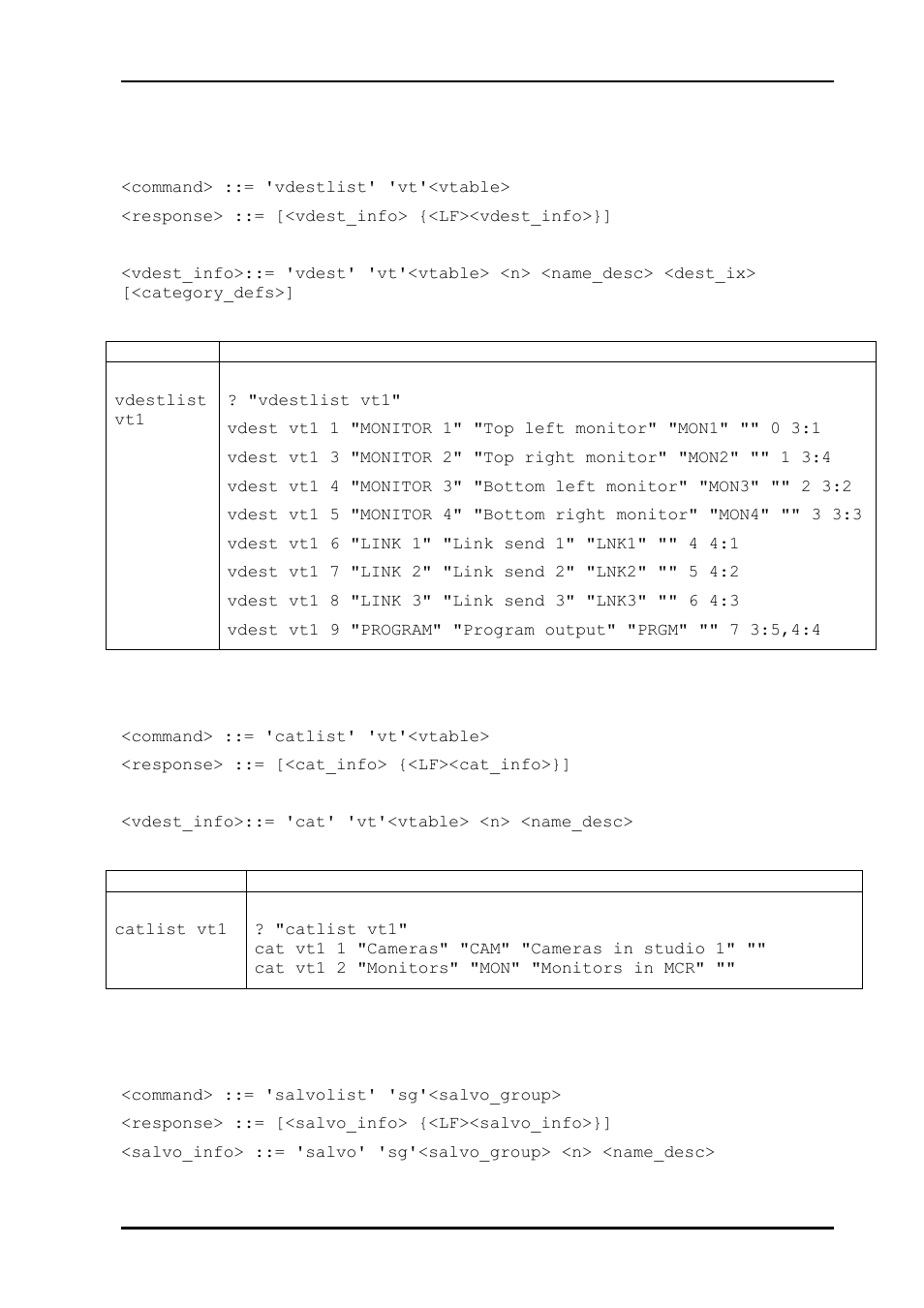 9 virtual destinations information list, 10 category list, 11 salvo list | Nevion Multicon MRP User Manual | Page 17 / 46