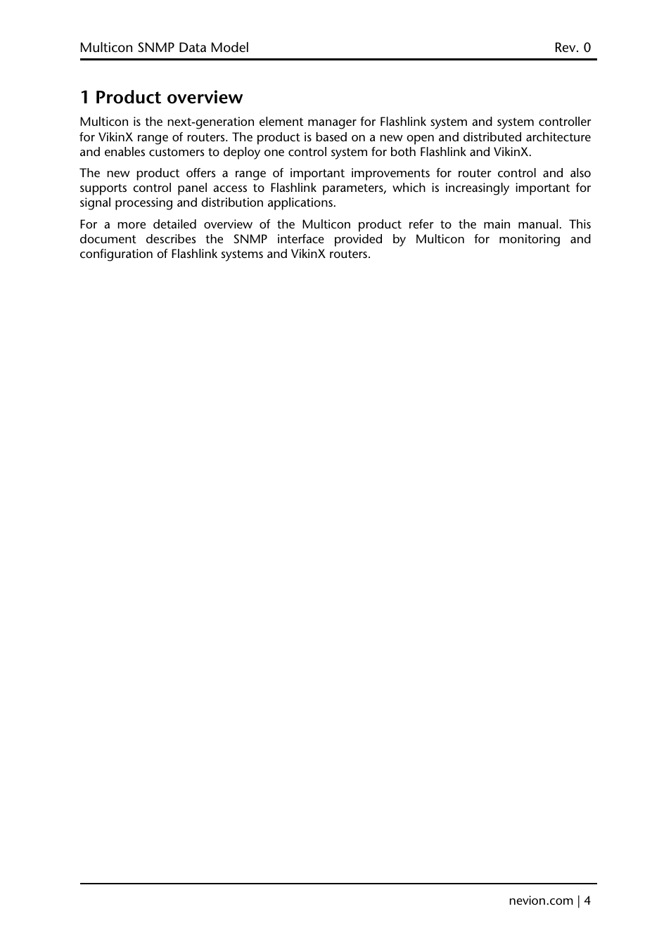 1 product overview | Nevion Multicon SNMP User Manual | Page 4 / 13