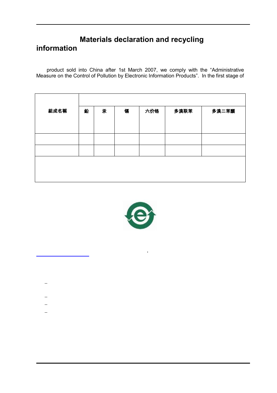 A.1 materials declaration, A.2 recycling information | Nevion ETH1000-MKII User Manual | Page 15 / 15