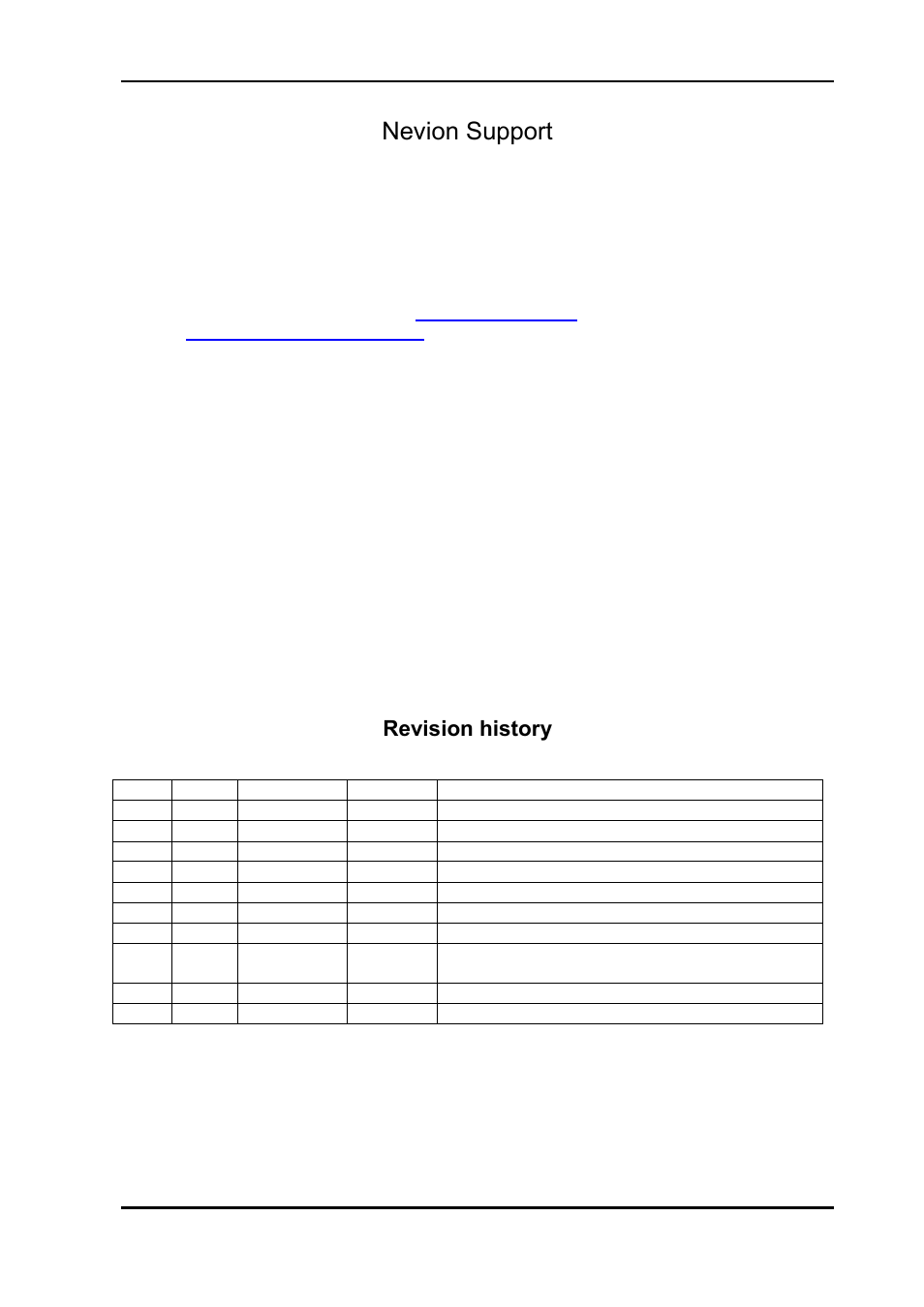 Nevion support, Revision history | Nevion ETH1000-MKII User Manual | Page 2 / 15