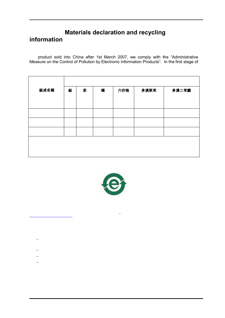 A.1 materials declaration, A.2 recycling information | Nevion SL-3GHD128128 User Manual | Page 21 / 21