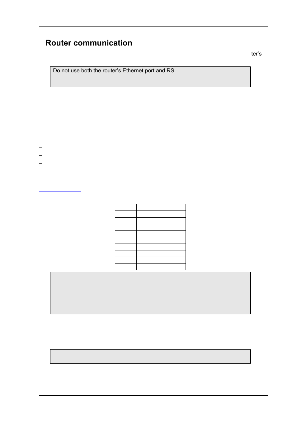 5 router communication, 1 serial connection, 1 maximum cable length (rs-232) | 5router communication | Nevion Sublime Control Panels User Manual | Page 13 / 25