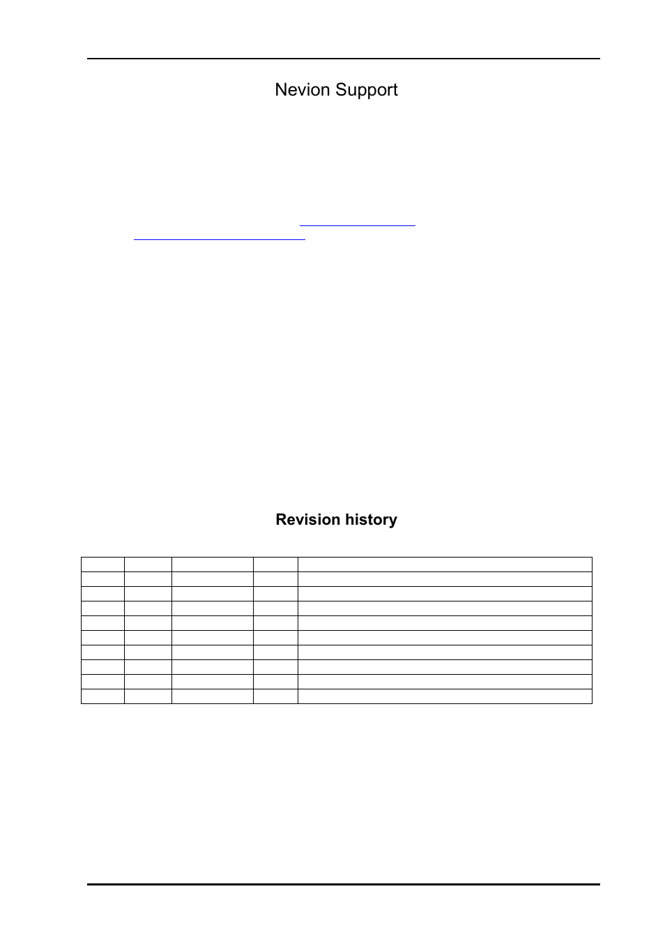 Nevion support, Revision history | Nevion CP-TOUCH User Manual | Page 2 / 18