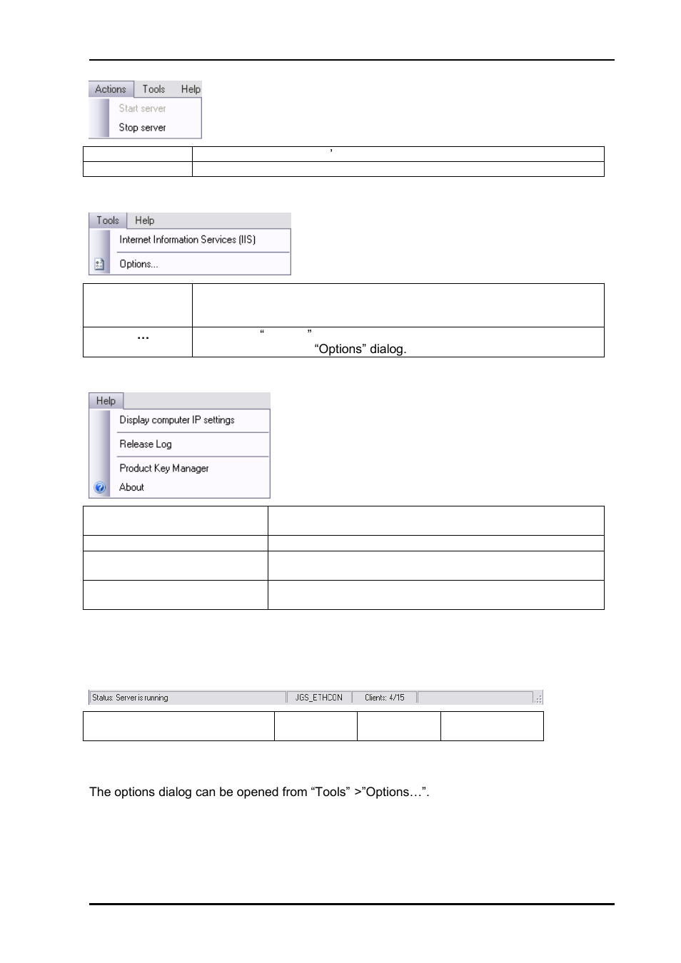 2 status bar, 3 options | Nevion Web Panel User Manual | Page 25 / 32