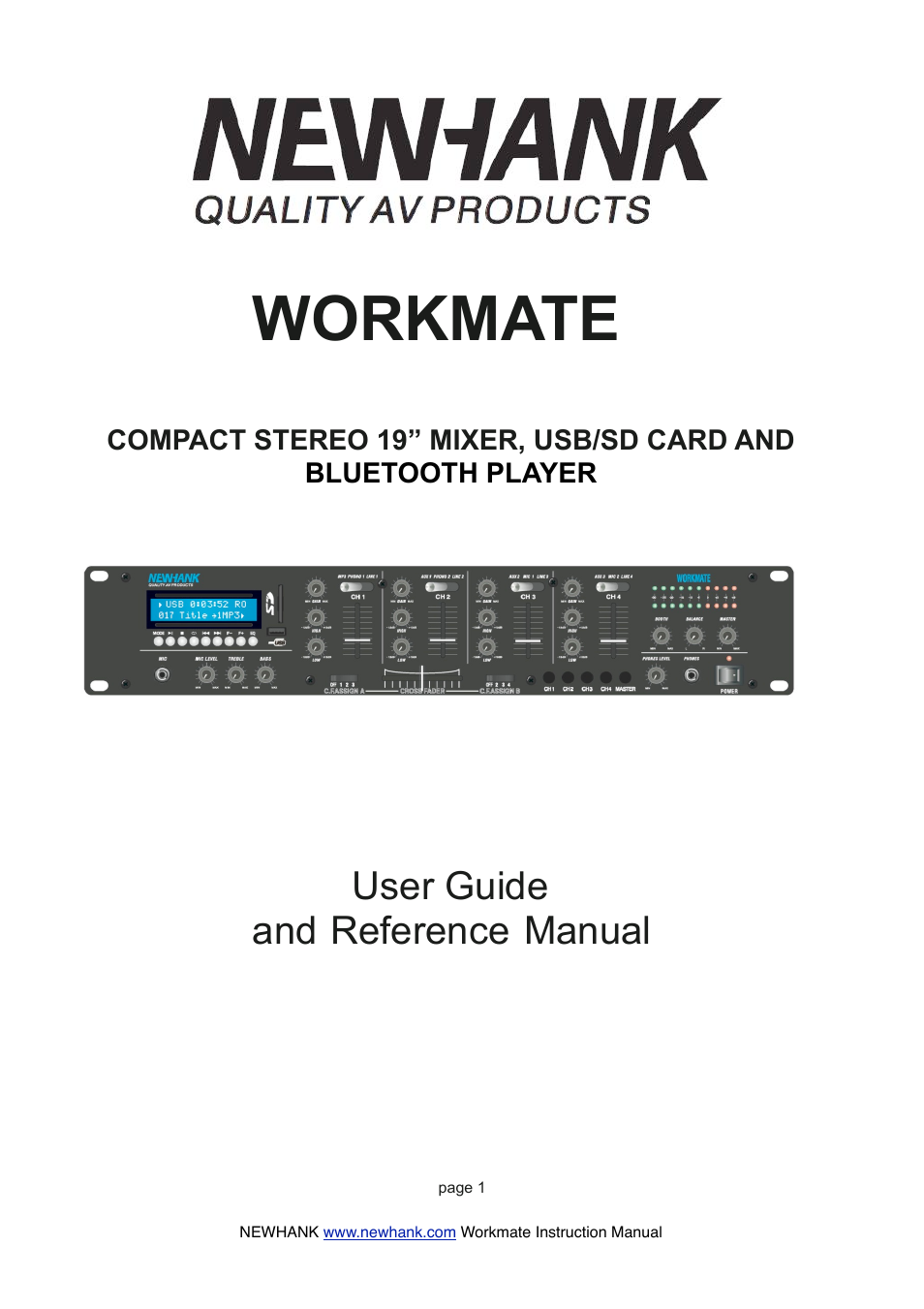 NewHank Workmate User Manual | 6 pages