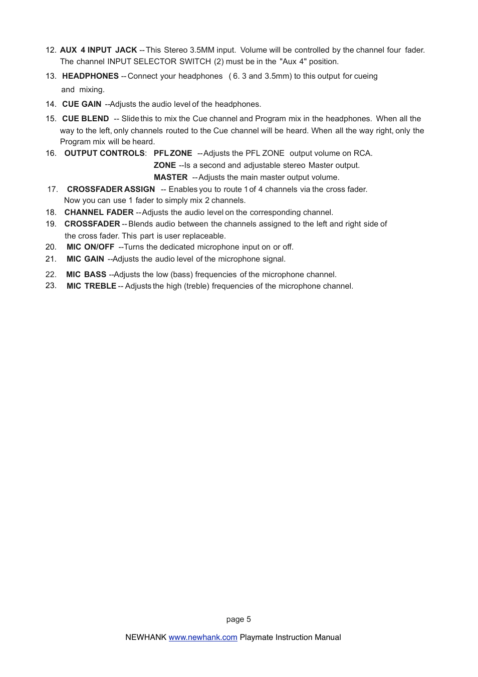 NewHank Playmate User Manual | Page 5 / 8