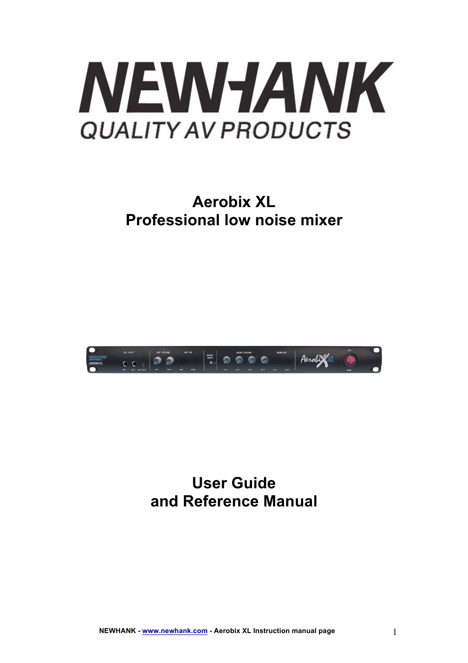 NewHank Aerobix XL User Manual | 4 pages