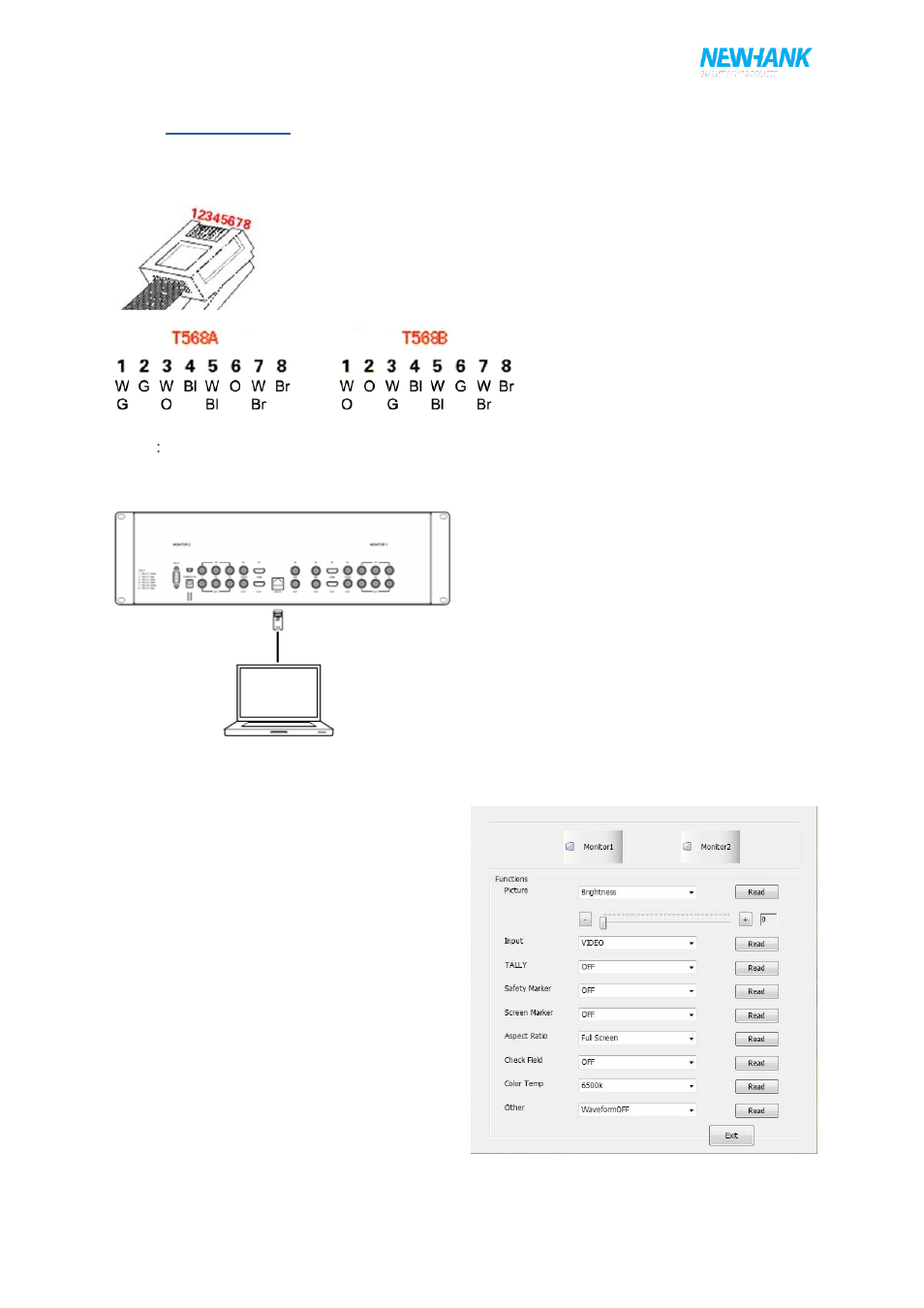 Software, A. cross-connection network cable, B. software settings | NewHank MVIW-070X2-RKBC User Manual | Page 10 / 12