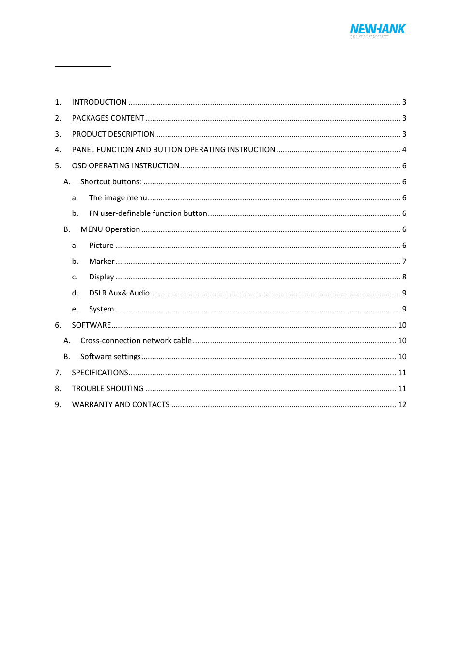 Summary | NewHank MVIW-070X2-RKBC User Manual | Page 2 / 12