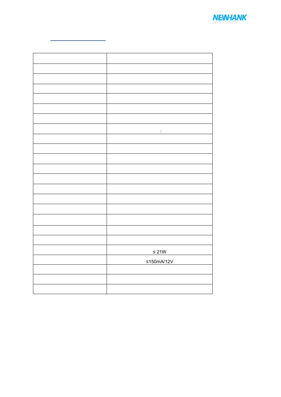 Specifications | NewHank MVIW-050-X3-RK User Manual | Page 4 / 10