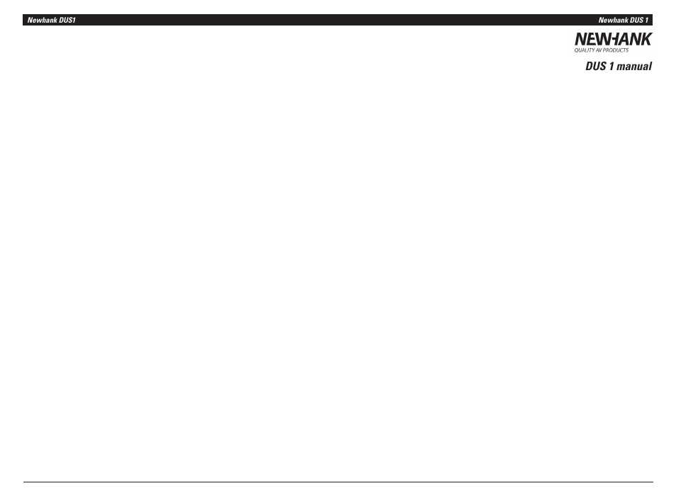 NewHank DUS 1 User Manual | 3 pages