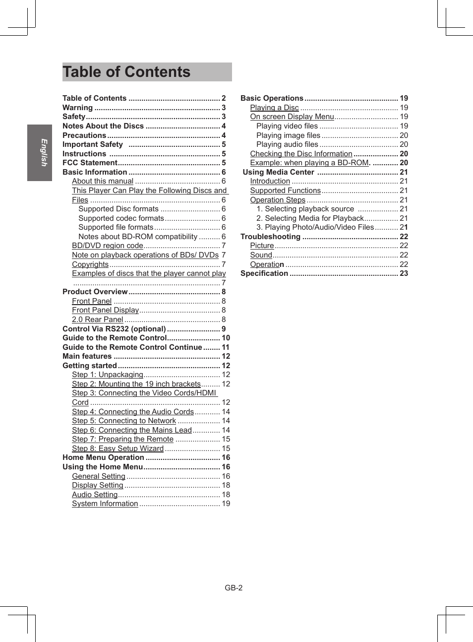 NewHank BDP 620 User Manual | Page 2 / 23
