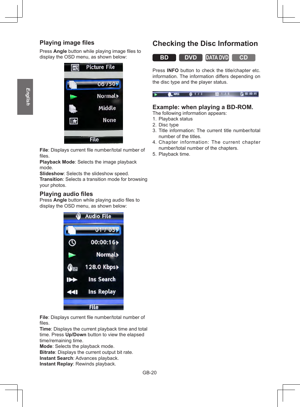 Checking the disc information | NewHank BDP 620 User Manual | Page 20 / 23