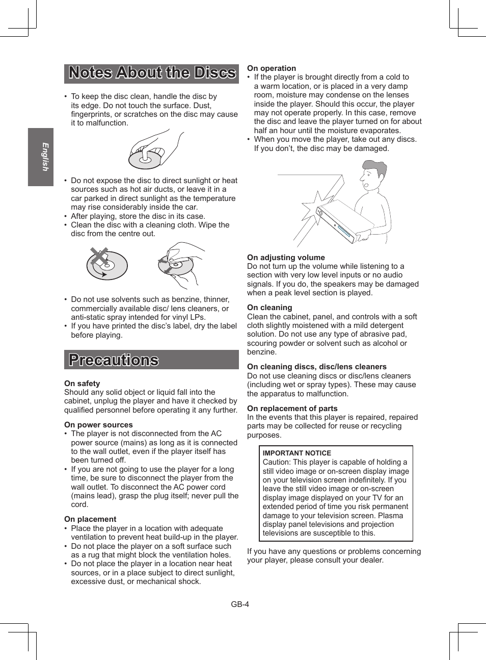 Precautions | NewHank BDP 620 User Manual | Page 4 / 23